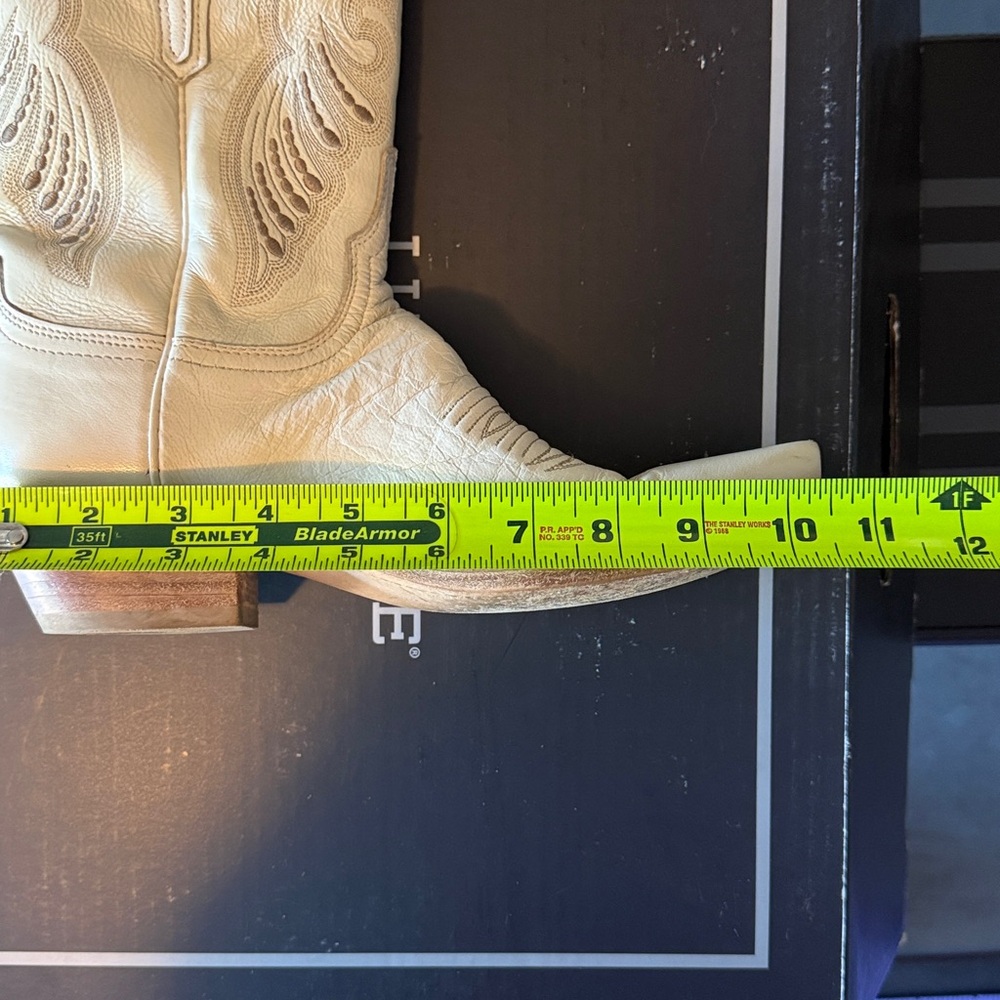 LUCCHESE Evangeline Leather Cowboy Boots in Wheat Glitz sz 7.5 EUC - Picture 14 of 14